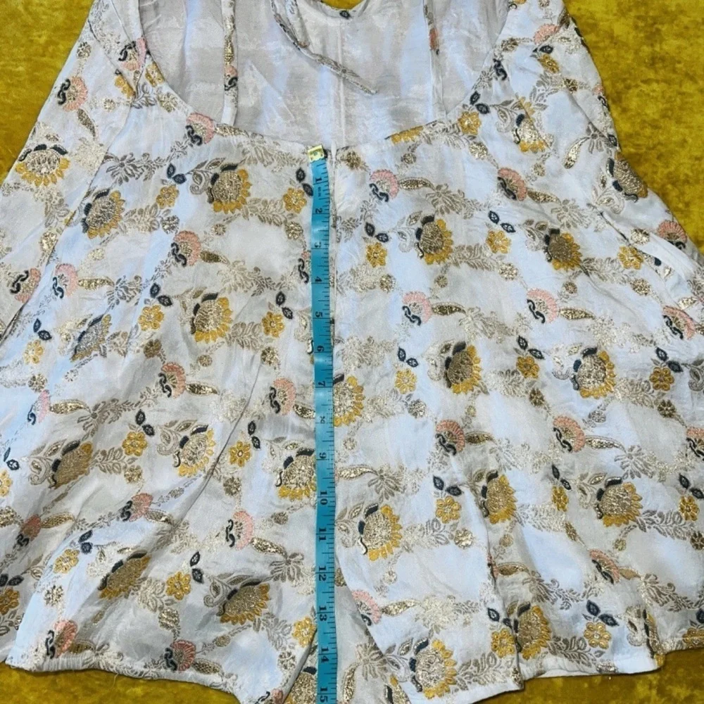 Floral free people brocade gold cream romper Chiara Playsuit NWOT spring revolve